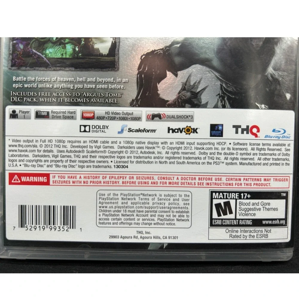 Darksiders II Limited Edition PS3 PlayStation 3 Game THQ Vigil Games 2012